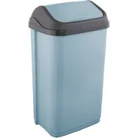 Keeeper Poubelle avec couvercle basculant 50 l, 38,5 x 29 x 66 cm, Swantje, bleu (Nordic Blue)