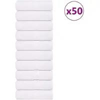 vidaXL Serviettes de toilette 50 pièces FROGN Blanc 30 x 30 cm 100 % coton