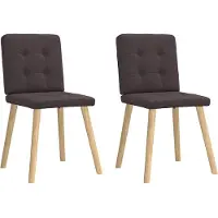 vidaXL Chaise de salle à manger 2 pcs. Marron foncé Tissu