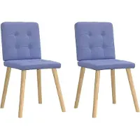 vidaXL Chaise de salle à manger 2 pcs. Tissu bleu jean