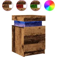 vidaXL Tables de chevet avec LED 2 pcs vieux bois bois d'ingénierie