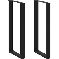 vidaXL Pieds de table de bar en U 2 pcs. noir 60x(110-111) cm acier