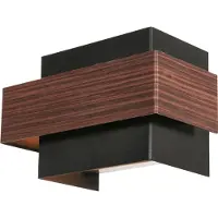 Steinhauer Applique murale Muro noir avec bois M