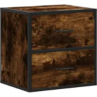 vidaXL Table de chevet murale Chêne fumé 40x31x39,5 cm