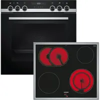 Siemens Plaque de cuisson électrique , 60 cm, vitrocéramique, 4 zones de cuisson, cadre en acier inoxydable, 1 pièce.