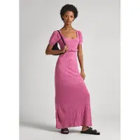 Pepe Jeans Pl953525 Short Sleeve Long Dress Rose S Femme