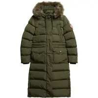 Superdry Everest Faux Fur Longline Jacket Vert XL Femme