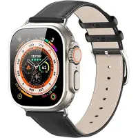 DUX YS bracelet en cuir adapté à l'Apple Watch 38 / 40 / 41 mm noir