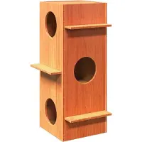 vidaXL Maison pour chats brun cire 43x43x90 cm Pin massif