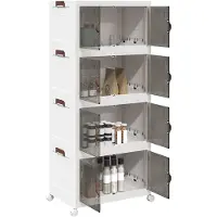 vidaXL Boîte de rangement avec roulettes Empilable 4 étages 75L