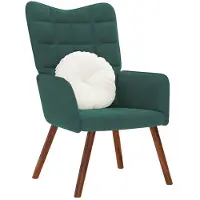 vidaXL Fauteuil relax vert foncé velours