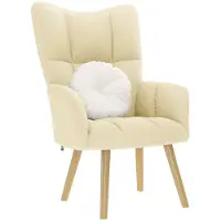 vidaXL Fauteuil relax Tissu Crème