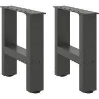 vidaXL Pieds de table basse Anthracite 2 pcs. 40x(30-31) cm Acier