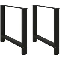 vidaXL Pieds de table de salle à manger noir 2 pcs. 100x(72-73) cm acier