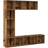 vidaXL Bibliothèques 3 pcs vieux bois bois d'ingénierie