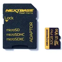 NextBase DVR micro SD 32GB U3 classe 10+ adaptateur SD, compatible avec les caméras DVR de voiture