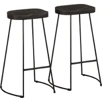 vidaXL Tabouret de bar 2 pcs. noir 45x40x78 cm Mango massif