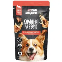 PAN MIĘSKO Kawałki w sosie Wołowina z koziną mokra karma dla psów 10x150 g