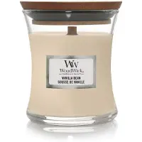 Woodwick Vanilla Bean bougie parfumée avec mèche en bois 85 g