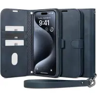 Spigen Portefeuille S Plus conçu pour iPhone 15 Pro Hulle (Apple iPhone 15 Pro), Coque pour téléphone portable, Bleu