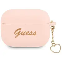 GUESS Guaplschsp Airpods Pro Coverróżowy/Pink Silicone Charm Heart Collection