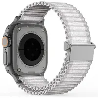 DUX Apple Watch 42/41/40mm - Bracelet de remplacement en tissu nylon (38 mm, 40 mm, 41 mm, 42 mm, Nylon), Sangles de montre, Blanc