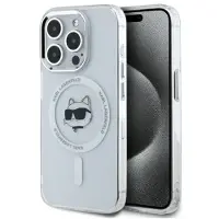Karl Lagerfeld IML Choupette Tête Métallique Cadre MagSafe Etui pour iPhone 15 Pro Max Transparent (Apple iPhone 15 Pro Max), Coque pour téléphone portable, Transparent