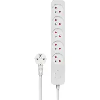 Savio Câble d'alimentation 5 prises 5 m blanc (SAVLZ-10) (5x, PECO 7/5, 5 m)
