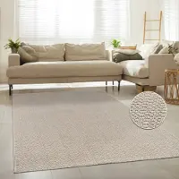 Paco Home Tapis Outdoor Indoor Loop résistant aux intempéries Terrasse Cuisine Structure naturelle douce Crème Dimensions 80 x 150 cm