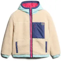 Superdry pour femme. W5011900A Sweat à capuche Vintage Hooded Sherpa beige (XS), Casuel, Polister recyclé