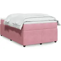 vidaXL Lit boxspring avec matelas rose 120x200 cm velours