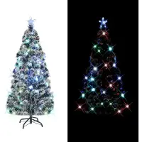 vidaXL Arbre de Noël pré-éclairé avec support et LED 150 cm fibre optique