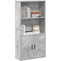 vidaXL Bibliothèque gris béton 60x24x120 cm bois d'ingénierie