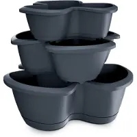 Prosperplast Triple pot Respana Trio DRET123S Anthracite (47 x 61 x 40.50 cm)
