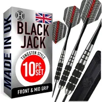 Harrows - Jeu de 3 Fléchettes - Embout Acier - Black JACK - 22 GK