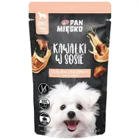 PAN MIĘSKO Kawałki w sosie Cielęcina z królikiem mokra karma dla psów 20x150 g