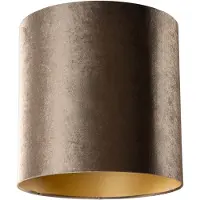 QAZQA Abat-jour en velours marron avec intérieur doré 40/40/40