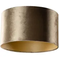 QAZQA Abat-jour en velours bronze avec intérieur doré 35/35/20