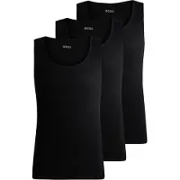 BOSS pour homme. 50542132 Pack 3 T-Shirts brodés du logo noir (XL), Homewear, Coton, Sans manches / bretelles