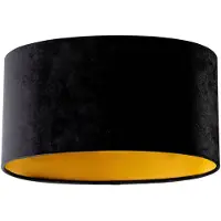 QAZQA Abat-jour en velours noir ovale 35/23/18