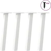 vidaXL Pieds de table basse 4 pcs. Blanc 30 cm Acier