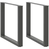 vidaXL Pieds de table de salle à manger en U 2 pcs. Anthracite 90x(72-73) cm Acier