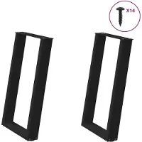 vidaXL Pieds de table de salle à manger en forme de U 2 pcs. noir 50x(72-73) cm acier