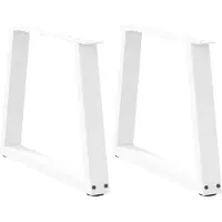 vidaXL Pieds de table basse en V 2 pièces blanc 50x(42-43,3) cm acier