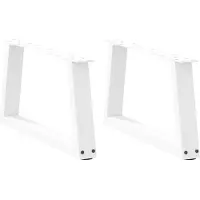 vidaXL Pieds de table basse en V 2 pièces blanc 50x(30-31,3) cm acier