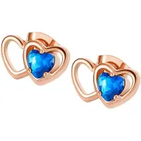 Victoria Hyde Boucles d'oreilles saphir / bleu foncé / or rose