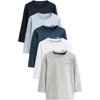 Next T-Shirt bleu marine / bleu clair / bleu foncé / gris / blanc