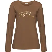 LASCANA Chemise de nuit marron / or