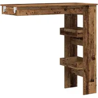vidaXL Table de bar murale imitation vieux bois 102x45x103,5 cm Bois composite