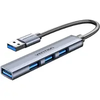 Vention USB 3.0 to USB 3.0/USB 2.0*3 Mini Hub 0.15M Gray Metal Type